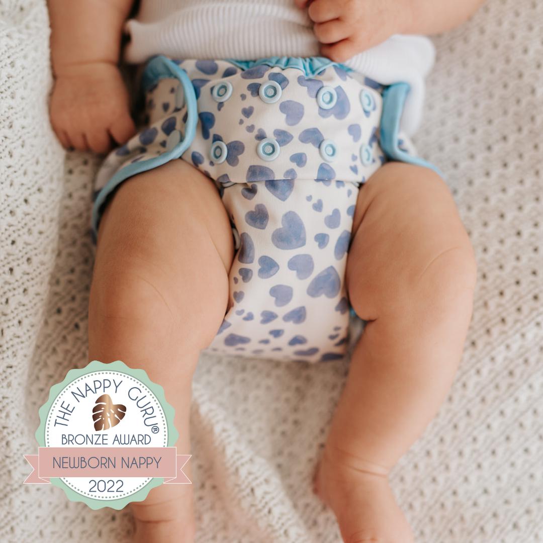 Seedling Baby Mini-Fit Pocket Nappy for Newborn-Pocket Nappy-Seedling Baby-Blue Hearts-The Nappy Market