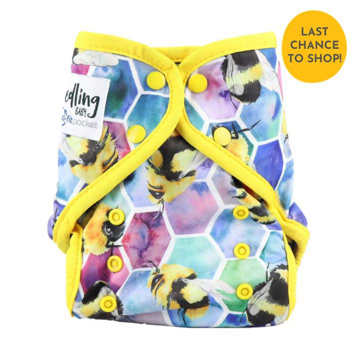 Seedling Baby Multi-Fit One-Size Pocket Nappy-Pocket Nappy-Seedling Baby-Beehive Yellow-The Nappy Market