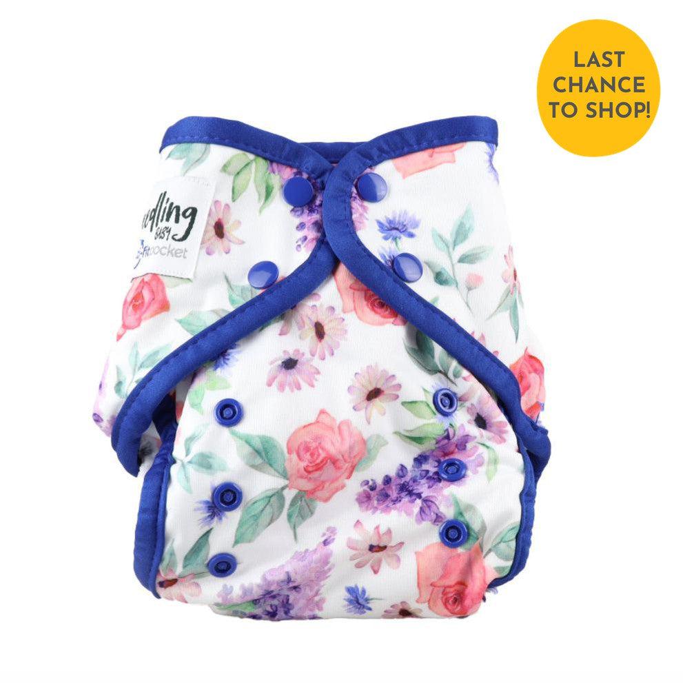 Seedling Baby Multi-Fit One-Size Pocket Nappy-Pocket Nappy-Seedling Baby-Mummas Garden Navy-The Nappy Market