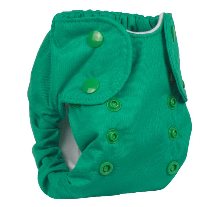 Smart Bottoms Born Smart 2.0 Newborn Cloth Nappy-All In One Nappy-Smart Bottoms-Basic Green-The Nappy Market