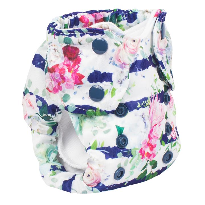 Smart Bottoms Born Smart 2.0 Newborn Cloth Nappy-All In One Nappy-Smart Bottoms-Belle Blossom-The Nappy Market