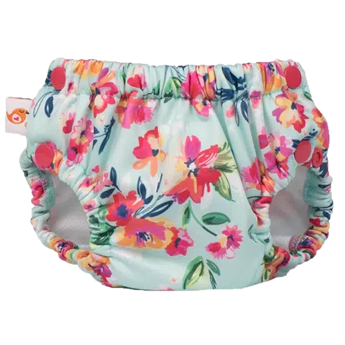 Smart Bottoms Lil Swimmers Swim Nappy - Large 30-50lbs-Swim Nappy-Smart Bottoms-Aqua Floral-The Nappy Market