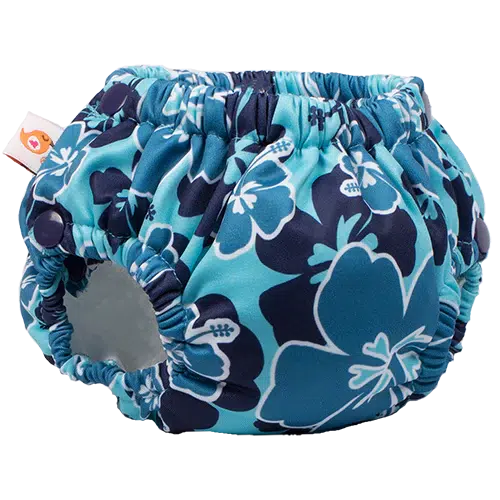 Smart Bottoms Lil Swimmers Swim Nappy - Large 30-50lbs-Swim Nappy-Smart Bottoms-Blue Hibiscus-The Nappy Market
