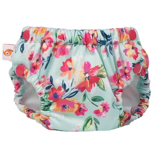 Smart Bottoms Lil Swimmers Swim Nappy - Small 16-30lbs-Swim Nappy-Smart Bottoms-Aqua Floral-The Nappy Market
