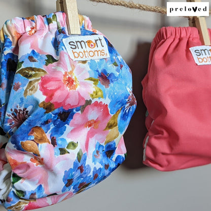 Smart Bottoms Organic AOI (2 set)-All In One Nappy-Smart Bottoms-Pink Floral-The Nappy Market