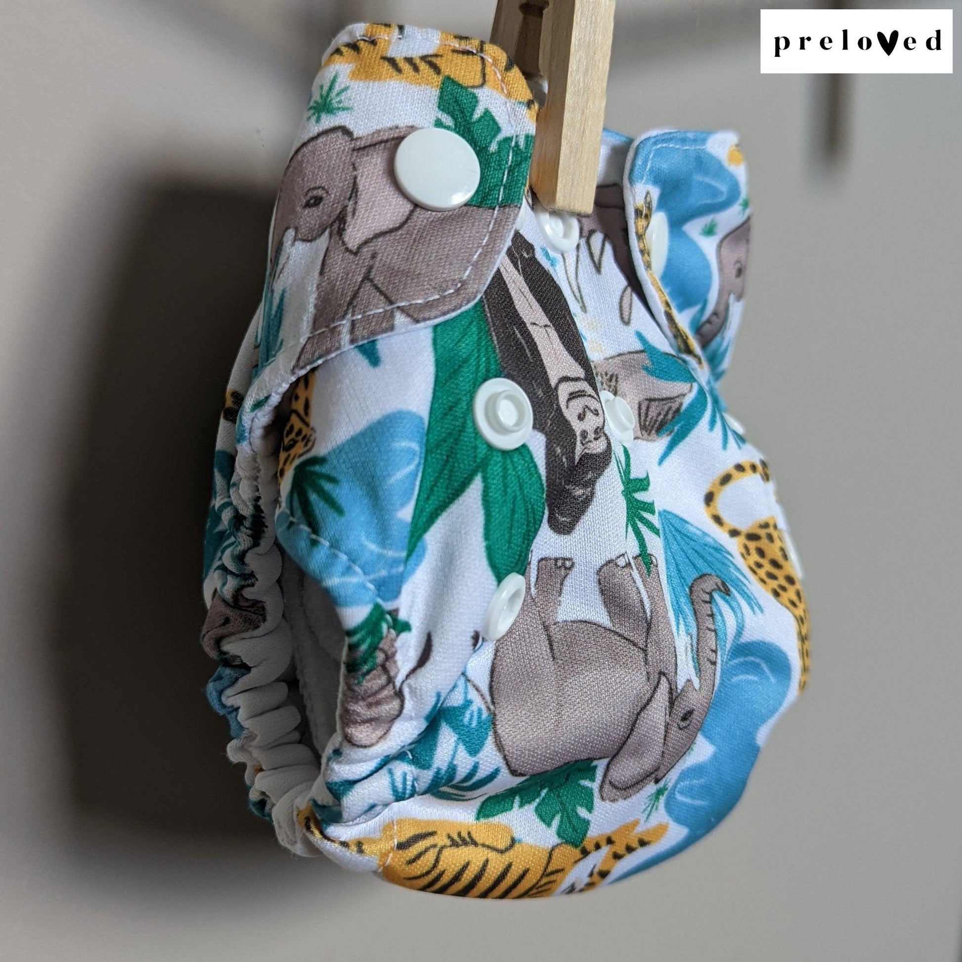 Thirsties Natural All in One Nappy - Newborn-All In One Nappy-Thirsties-Jungle-The Nappy Market