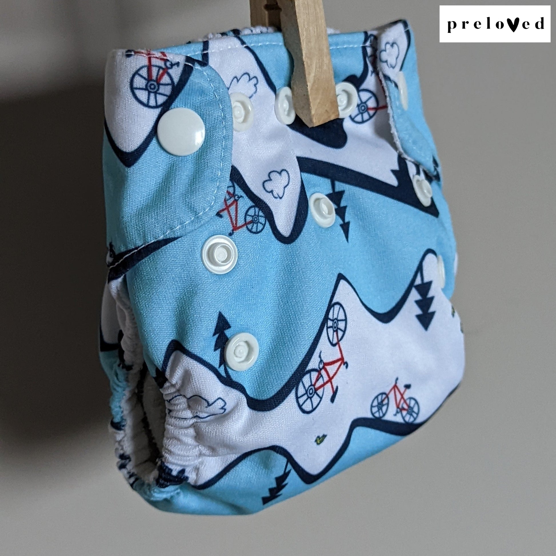 Thirsties Natural All in One Nappy - Newborn-All In One Nappy-Thirsties-Mountain Bikes-The Nappy Market