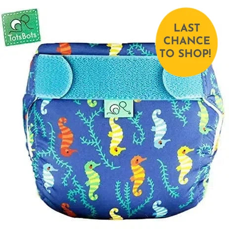 Tots Bots Swim Nappy Size 1 (10-20lbs)-Swin Nappy-Tots Bots-Seahorses-The Nappy Market