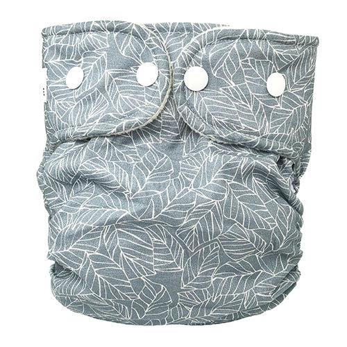 WeeCare Easy Nappy Leaves Blue-All in Two Nappy-WeeCare-Medium-The Nappy Market